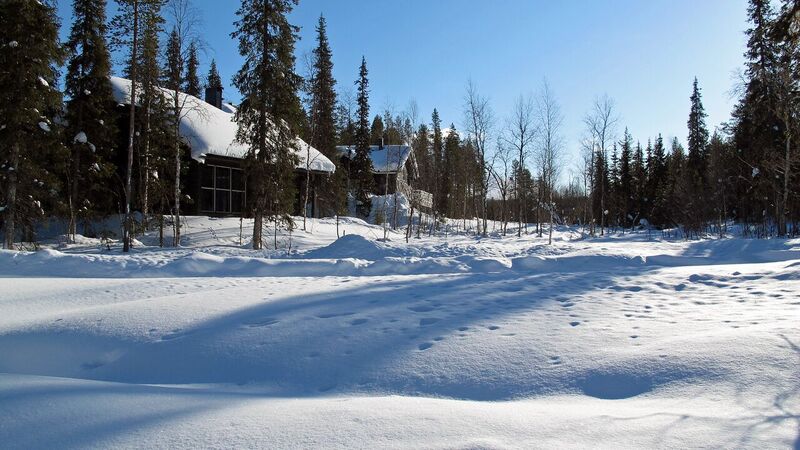 Blockhausferien in Lappland im Winter